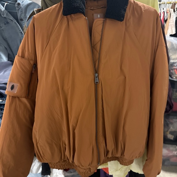 Women's Orange Bomber Jacket free people movement - Picture 6 of 11